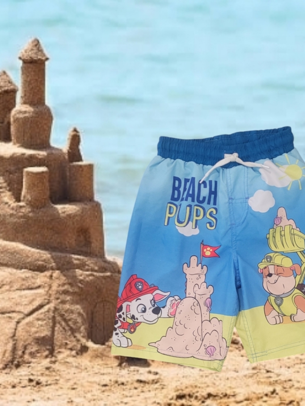 Nickelodeon Boy's Paw Patrol Beach Pups Blue Board Swim Shorts